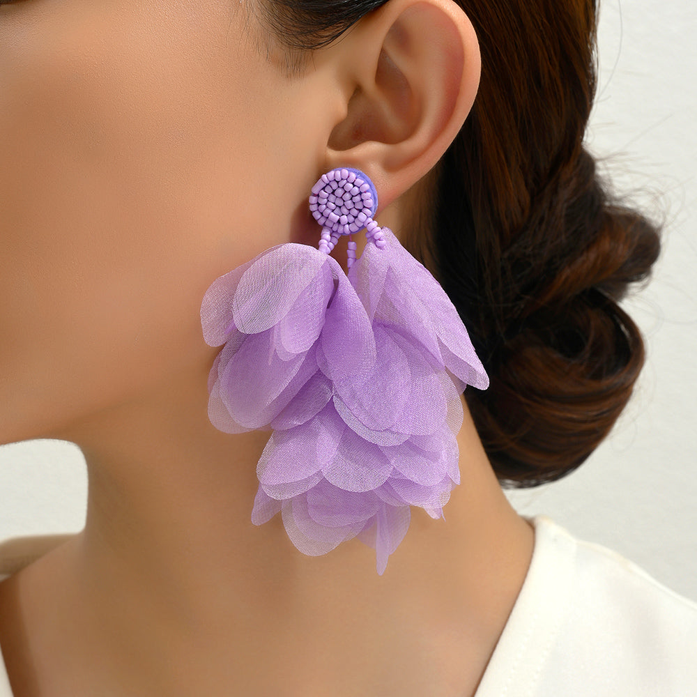 Lightweight Fluffy Flower Earrings