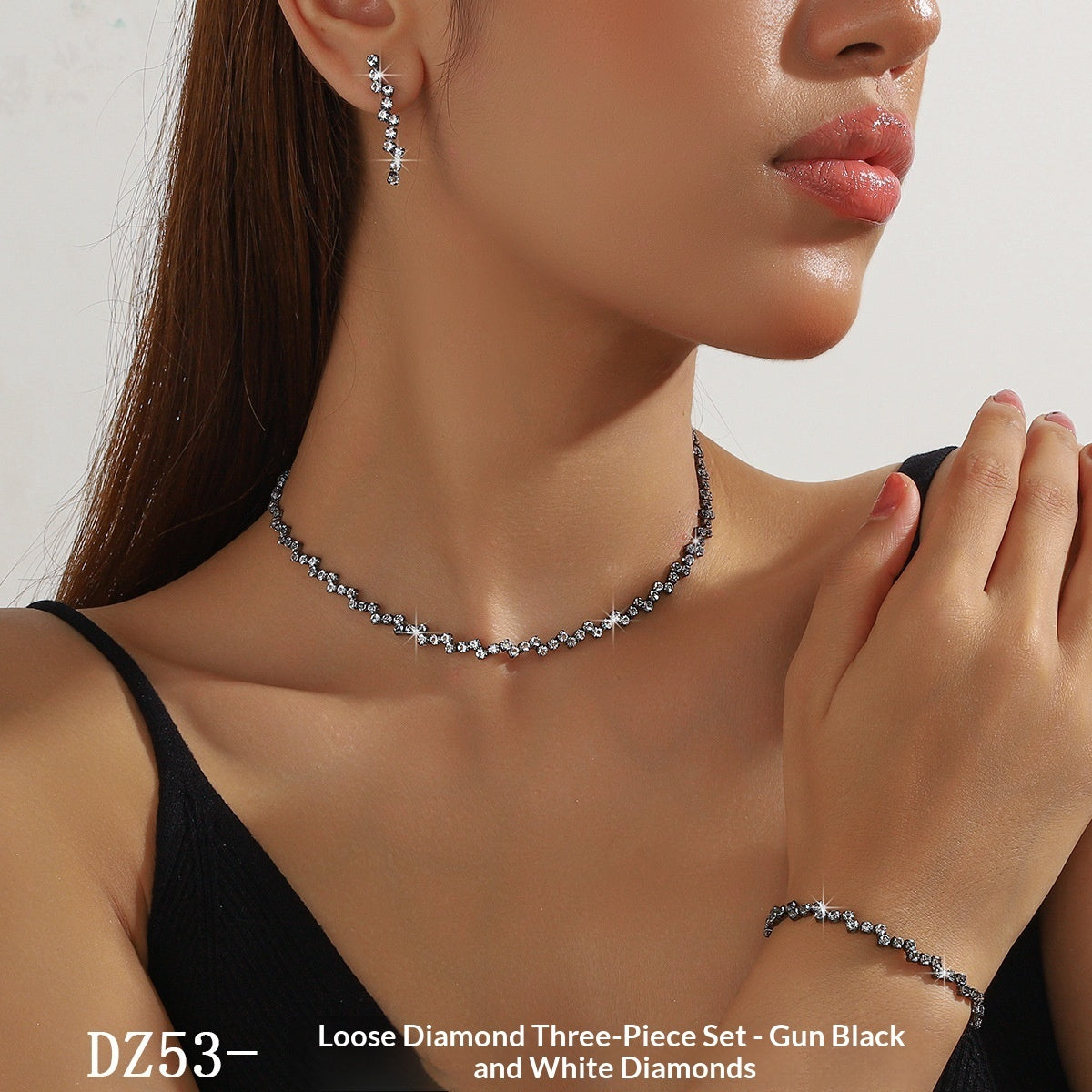Zircon Necklace Earrings And Bracelet