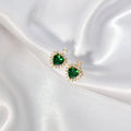 Green Zircon Heart Set Necklace