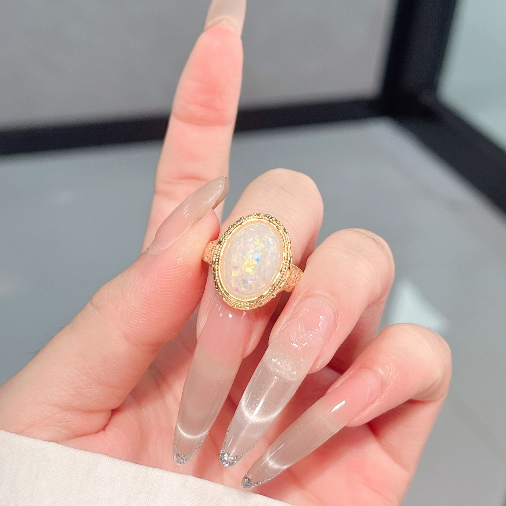 White Onyx Ring